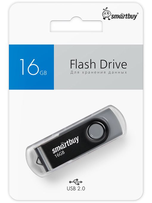 UFD 2.0 накопитель SmartBuy 016GB Twist Black (SB016GB2TWK)