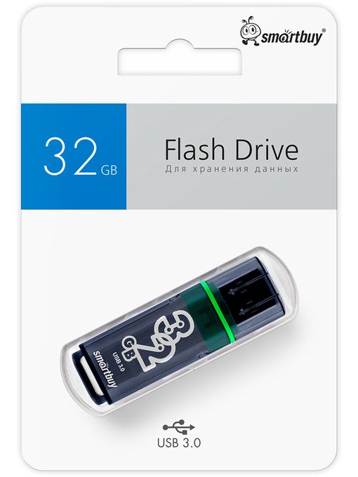 USB 3.0 накопитель Smartbuy 32GB Glossy series Dark Grey (SB32GBGS-DG)