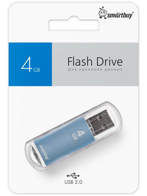 USB 2.0 накопитель Smartbuy 4GB V-Cut Blue (SB4GBVC-B)