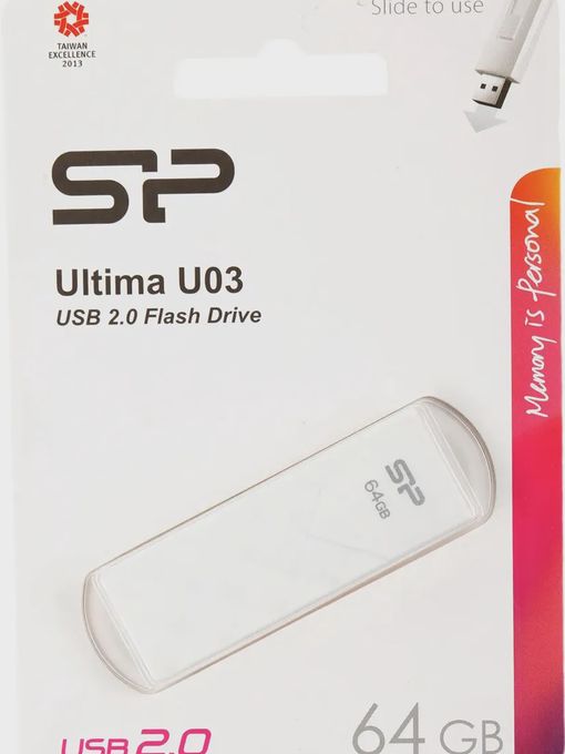 USB накопитель Silicon Power 64GB Ultima U03 White
