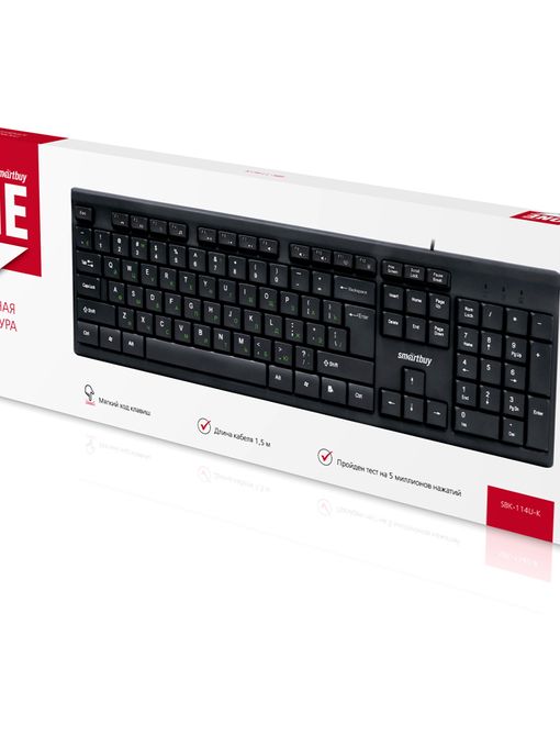 Клавиатура проводная Smartbuy ONE 114 USB черная (SBK-114U-K)/20
