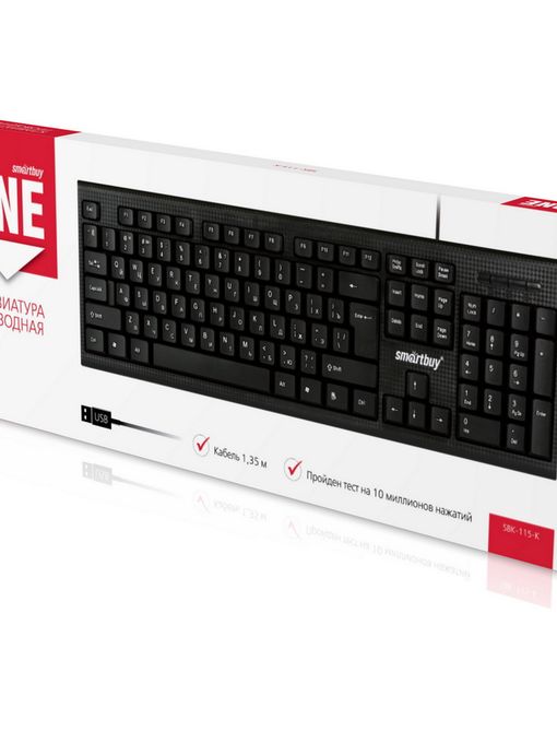 Клавиатура проводная Smartbuy ONE 115 черная (SBK-115-K)/20