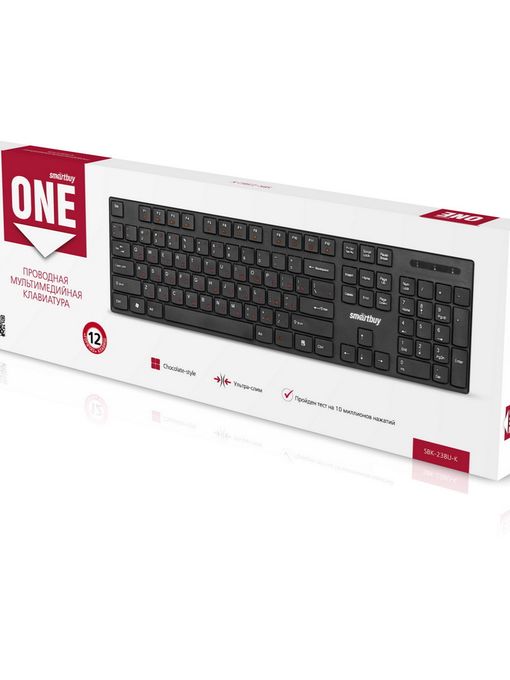 Клавиатура проводная мультимедийная Smartbuy ONE 238 USB черная (SBK-238U-K)/20
