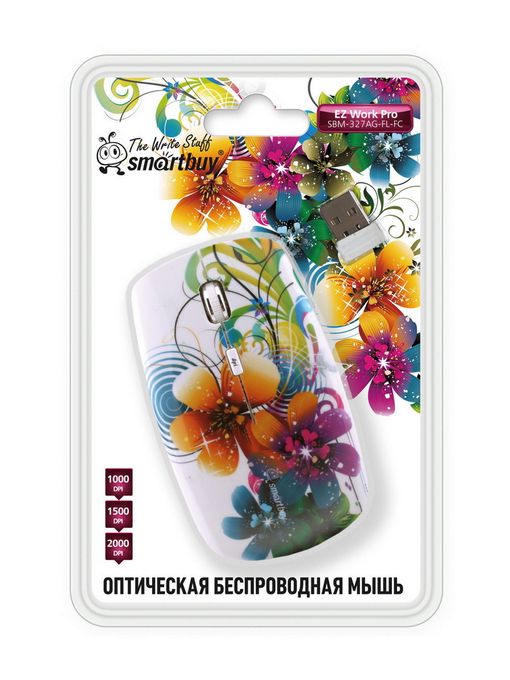 Мышь беспроводная Smartbuy 327AG принт Цветы (SBM-327AG-FL-FC) /40/