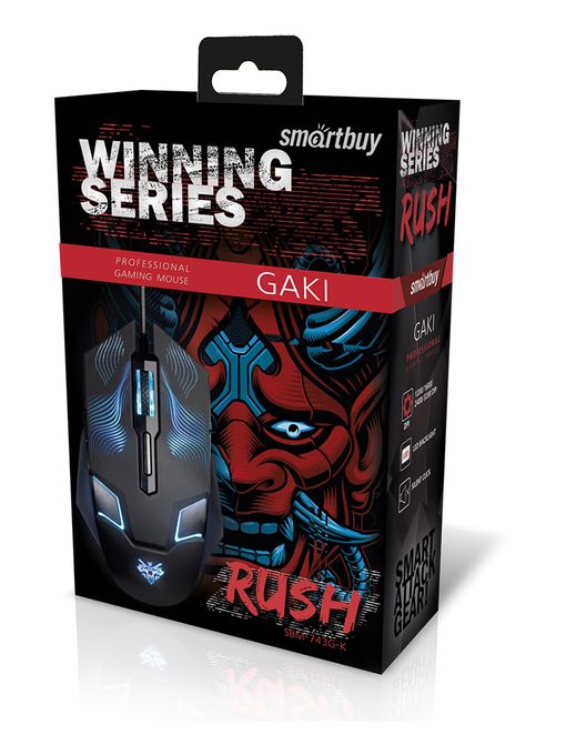 Мышь игровая проводная Smartbuy RUSH Gaki черная (SBM-743G-K) /40