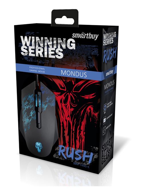 Мышь игровая проводная Smartbuy RUSH Mondus черная (SBM-744G-K) /40