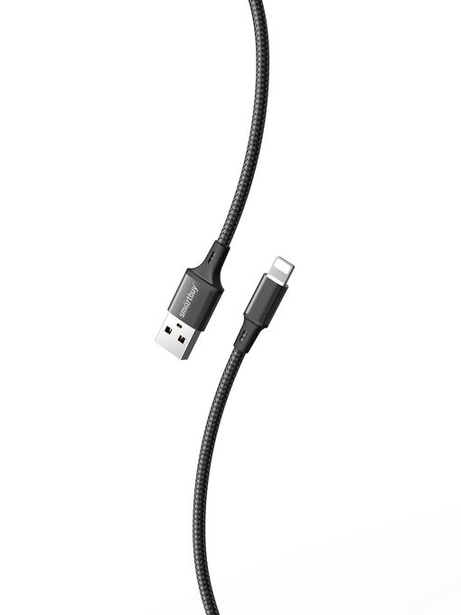 Кабель для зарядки и передачи данных S14 Lightning черный, 3 А, 1 м, Smartbuy (iK-512-S14b)