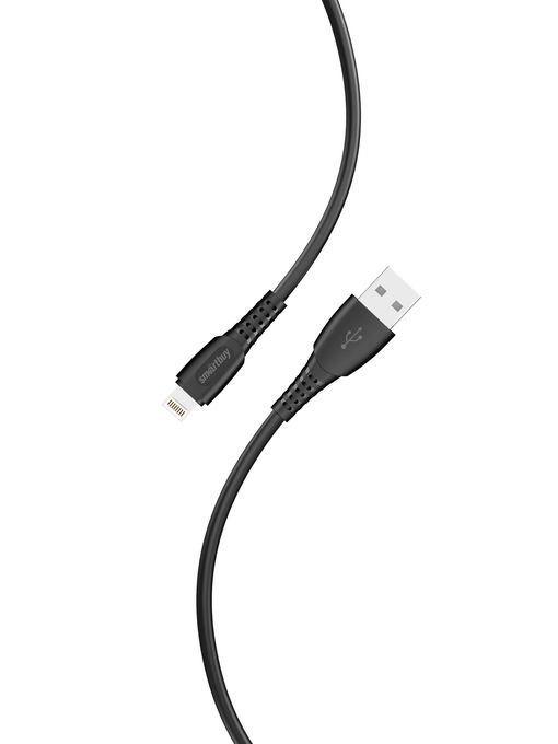Кабель для зарядки и передачи данных S40 Lightning черный, 2.4 А, 1 м, Smartbuy (iK-512-S40b)