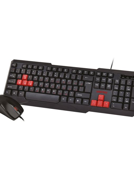 Проводной мультимедийный комплект клавиатура+мышь Smartbuy ONE черно-красный (SBC-230346-KR) /20
